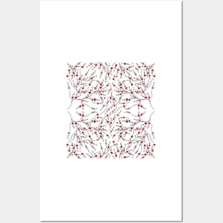 Colorful Heart Branches pattern Posters and Art